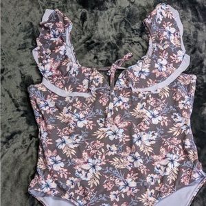 WAVE ZONE 1X GREY SWIMSUIT